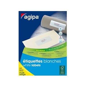 agipa Etiquette universelle, 210 x 297 mm, blanc Blanc - Publicité