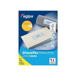 agipa Etiquette universelle, 63,5 x 38,1 mm, blanc Blanc - Publicité