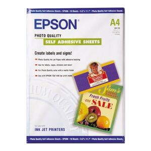 Epson Papier Qualite Photo Adhesif A4 167g 10 Feuilles (C13S041106)