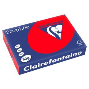 Clairefontaine Papier couleur Trophée - rouge corail - 80 g - A4 - ramette de 500 feuilles - Publicité