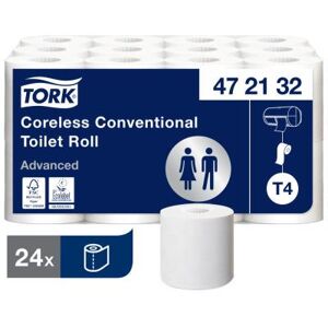 Rouleaux papier toilette Tork Compact Universal - 472132 - sans mandrin - 2 plis - lot de 24 rouleaux - pour TORK T4