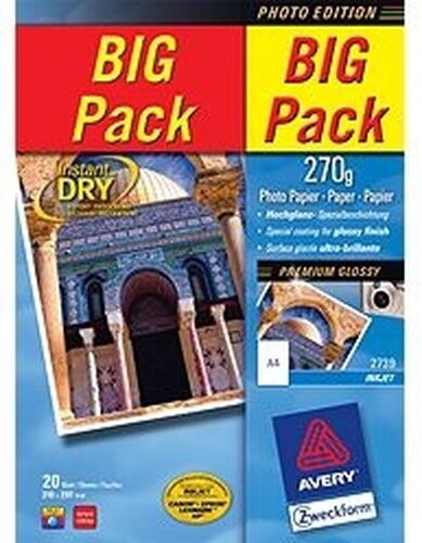 Avery Zweckform Fotopapier hochglänzend Big Pack Papier Blanc Original 2739