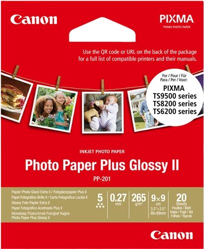 Canon 2311B070 Papier Blanc Original PP-201 9x9