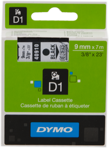 Dymo 40910 Ruban Noir sur incoloré Original S0720670