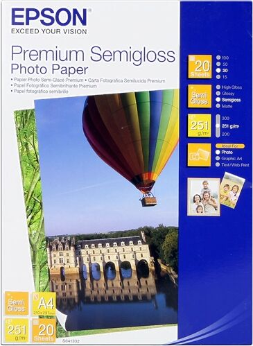 Epson Premium Semigloss 20 Blatt Papier Blanc Original C13S041332