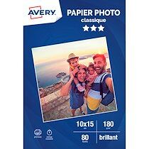 Avery Papier photo Avery 10 x 15 cm 180 g - 80 feuilles