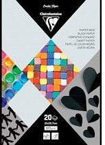 PAPIER NOIR, Bloc de 20 feuilles 120g/m2 au format 21x29,7cm - Lot de 10