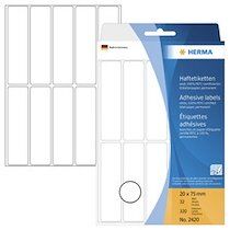 Herma Etiquette multi-usages, 20 x 50 mm, grand paquet,blanc - Lot de 4