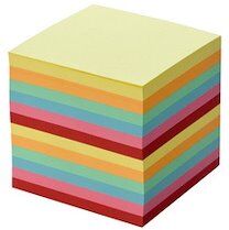 Cube Bloc cube, 90 x 90 mm, 700 feuilles, coloré - Lot de 7