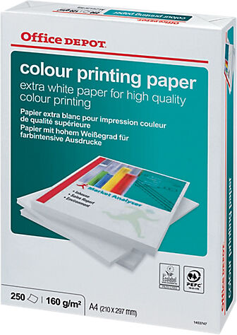 Office Depot Papier Office Depot A4 160 g/m² Blanc Color Printing - 250 Feuilles