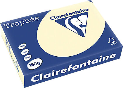 Clairefontaine Papier couleur Clairefontaine A4 160 g/m² Ivoire Trophee - 250 Feuilles