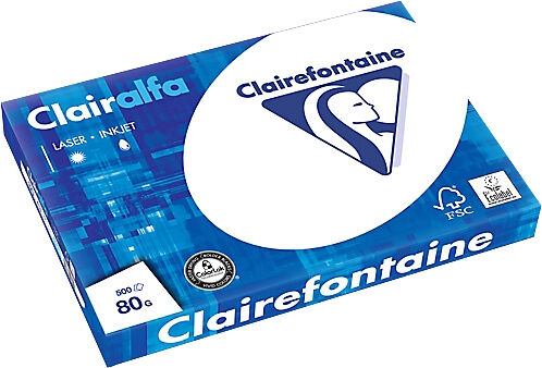 Clairefontaine Papier Clairefontaine A3 80 g/m² Blanc Clairalfa - 500 Feuilles