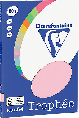 Clairefontaine Papier Clairefontaine A4 80 g/m² Rose 4103C - 100 Feuilles