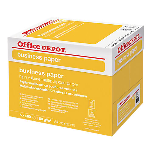 Office Depot Papier Office Depot A4 80 g/m² Blanc Business - 5 Paquets de 500 Feuilles