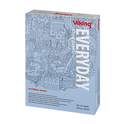 Viking Papier Viking A3 80 g/m² Blanc Everyday - 500 Feuilles