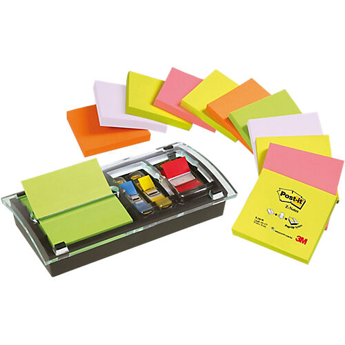 Post-it Dévidoir Post-it 76 x 76 mm Super Sticky Néon - 100 Feuilles