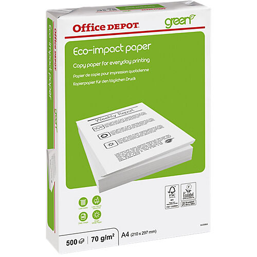 Office Depot Papier Office Depot A4 70 g/m² Blanc Green Eco Impact - 500 Feuilles