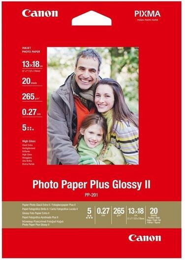 Canon 130 x 180 mm Photo Paper Plus Glossy II - 20 Sheets