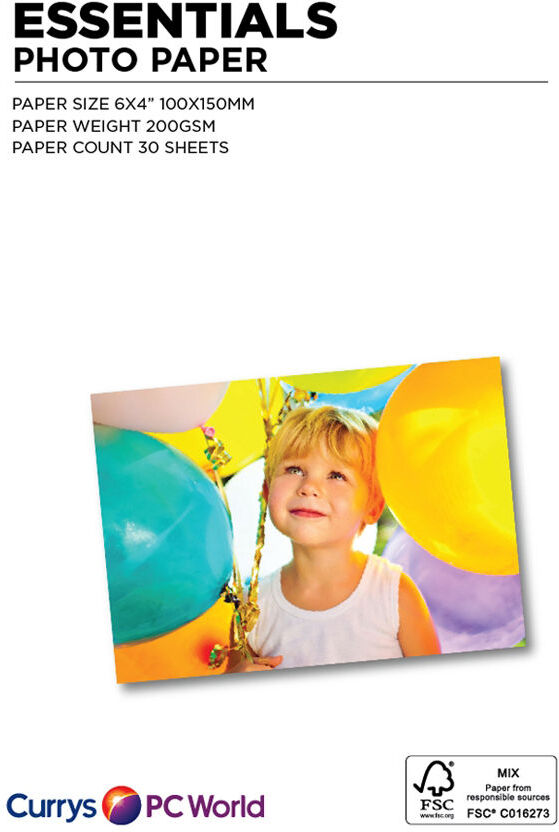 ESSENTIALS 100 x 150 mm Photo Paper - 30 Sheets