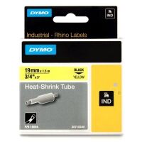 Dymo 18058 IND Rhino 19mm heat-shrink tape, black on yellow (original)