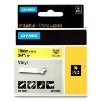 Dymo S0718470 / 18433 IND Rhino 19mm vinyl tape, black on yellow (original)