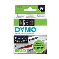 Dymo S0720910 / 45811 19mm tape, white on black (original)