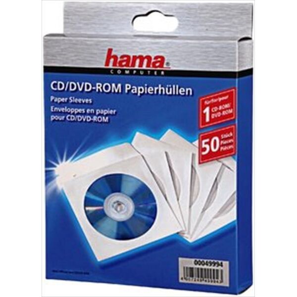 hama 50 bustine per cd/dvd-bianco