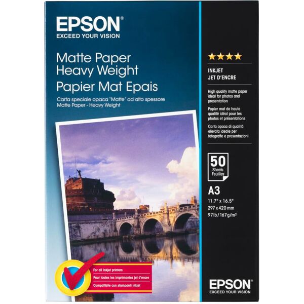 epson c13s041261 risma carta a3 50 fogli alto spessore - c13s041261