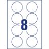 badge adesivi per tessuti rotondi avery Ã˜ 65 mm - 8 et/foglio - stampanti laser conf. 20 fogli - l4881-20