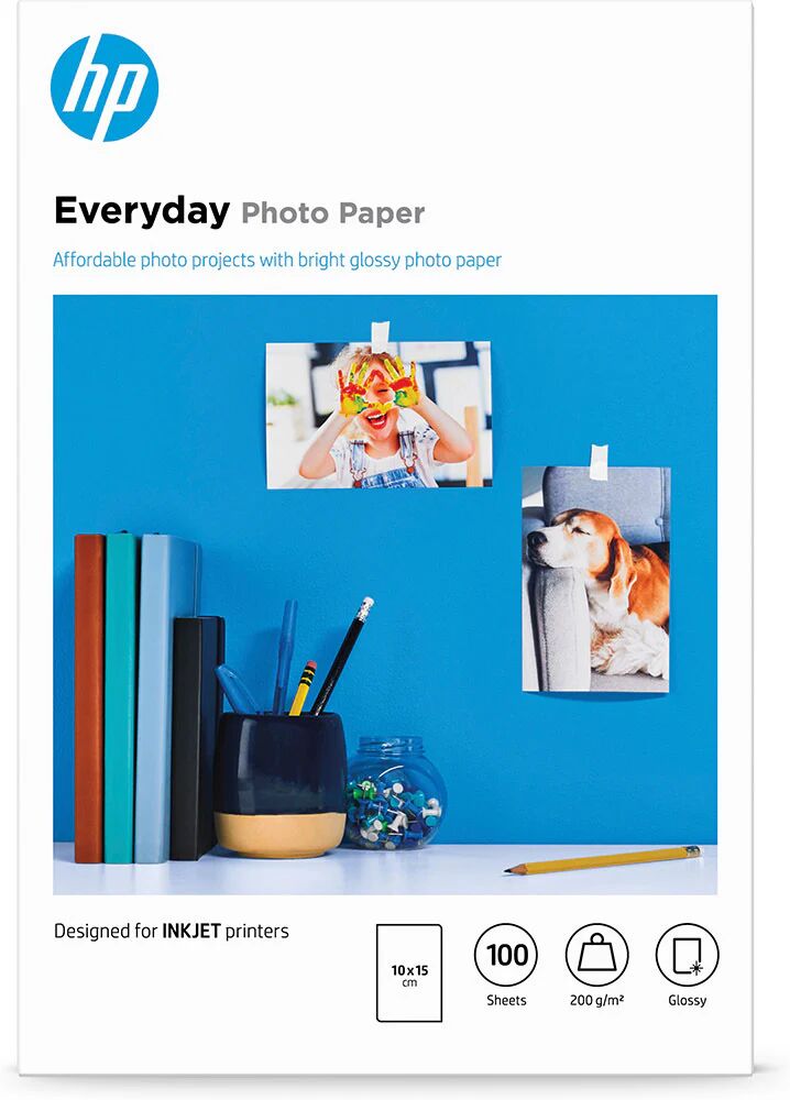 HP Carta fotografica Everyday, lucida, 200 g/m2, 10 x 15 (101 x 152 mm), 100 fogli