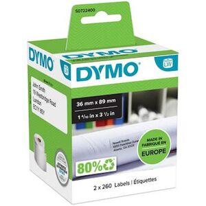 Etiketter Dymo LW Adress, vit, 89x36mm, 2x260/fp