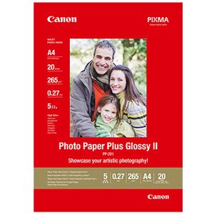 Canon A4 Photo Paper Plus Glossy II, PP-201, 20 ark, 265g/m2