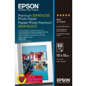 Epson Premium Semimatt Fotopapper - Fotopapper, 10 X 15 Cm, 50 Ark