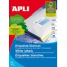 APLI 002167 Pack 100 weiβe Etiketten für Drucker 70X42.4