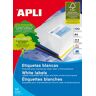 APLI 707549 Pack 100 weiβe Etiketten für Drucker 64X33.9