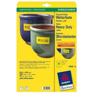 Avery Yellow Heavy Duty Laser Labels, 63,5 x 29,6 mm