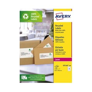 Avery Addressing Labels Laser Recycled 21 per Sheet - LR7160-100