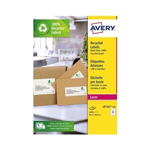 Avery Addressing Labels Laser Recycled 14 per Sheet - LR7163-100