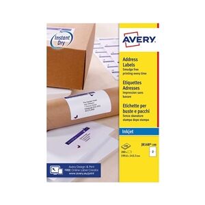 Avery Addressing Labels 2 Per Sheet White [200 Labels] - J8168-100