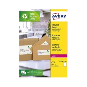 Avery Laser Parcel Labels Recycled 199.6x289.1mm 1 Per - LR7167-100