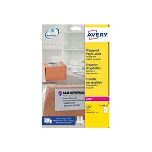 Avery Waterproof Paper Label 199x289mm 1 Per Sheet (Pack 25) L7997-25