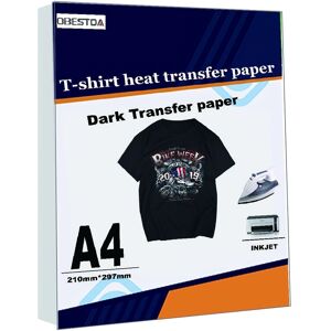 Temu 20sheets Iron On Inkjet Transfer Paper T-shirt Transfer Photo Paper For Dark 100% Cotton Fabrics Cloth A4 (8.27x11.7inch)