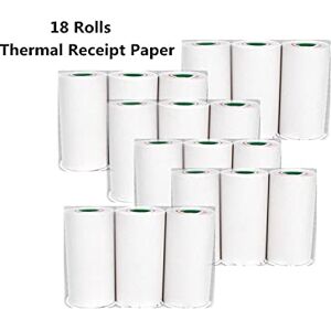 JOXLOVER Handheld Inkjet Printer Kit, Inkless Portable Wireless Notes Printer 58mm Mini Bluetooth POS Thermal Receipt Printer Paper for Code Date Logo Label(18 rolls paper only)