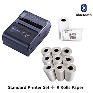 CLEIDE Handheld Inkjet Printer, 58mm Bluetooth Pocket Portable Thermal Receipt Printer Mini Wireless Notes Phone Printer Quick Drying on Different Materials (Color : Add 9 Rolls Paper)