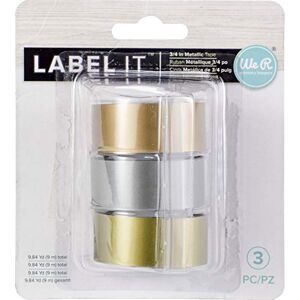 We R Memory Keepers Label Maker - 3/4 Tape - Rose Gold, Gold & Silver
