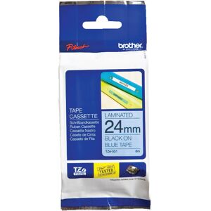 Original Brother P-Touch TZE551 24mm Gloss Tape - Black on Blue