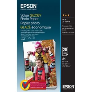 Epson (A4) Value Glossy Photo Paper (Pack of 20 Sheets) 183gsm (White)