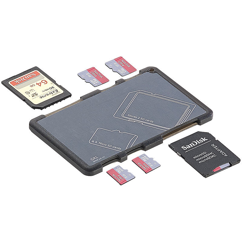 General Office Speicherkarten-Organizer für 2 SD-Karten und 4 microSD-Karten