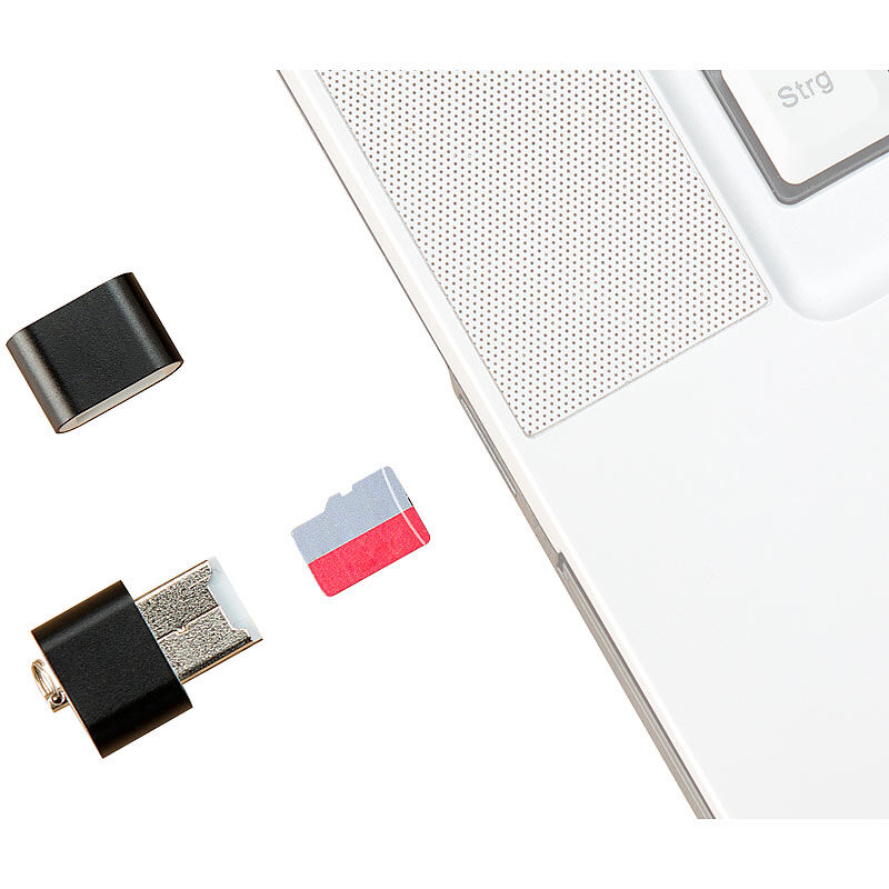 Pearl Mini-Cardreader für microSD(HC/XC)-Karten bis 128 GB & USB-Stick