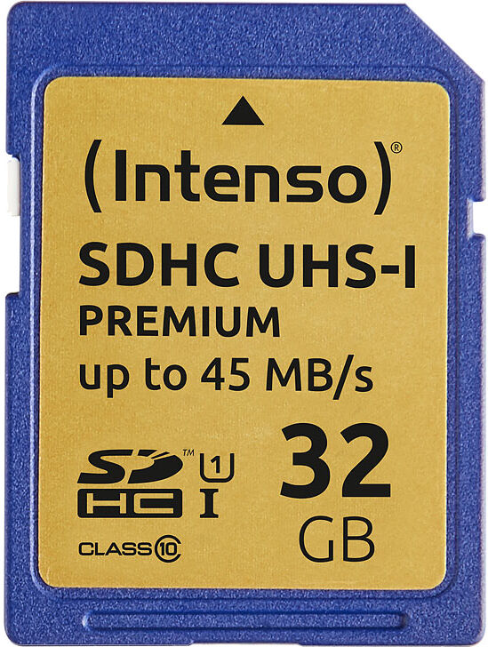 Intenso Premium SDHC-Speicherkarte 32 GB, UHS-I, Class 10 / U1